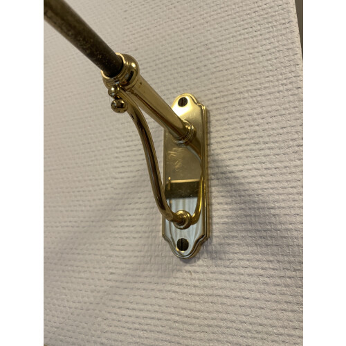 Luxe vintage messing wandkapstok met hangers afbeelding 3