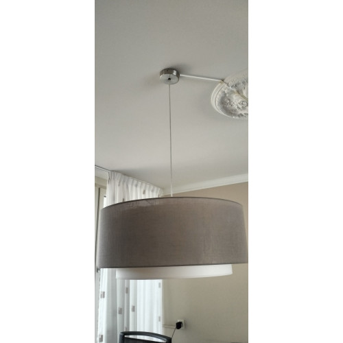set van 2 lampen plafondlamp en hanglamp taupe zgan afbeelding
