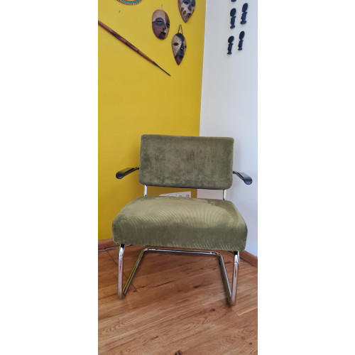 Mooie groene ribstof stoelen afbeelding