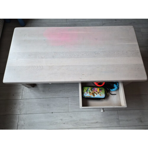 Salontafel massief eiken whitewashed afbeelding 2