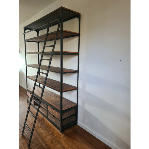 Rootsmann boekenkast Industrieel mangohout Ladder Big zwart afbeelding 3
