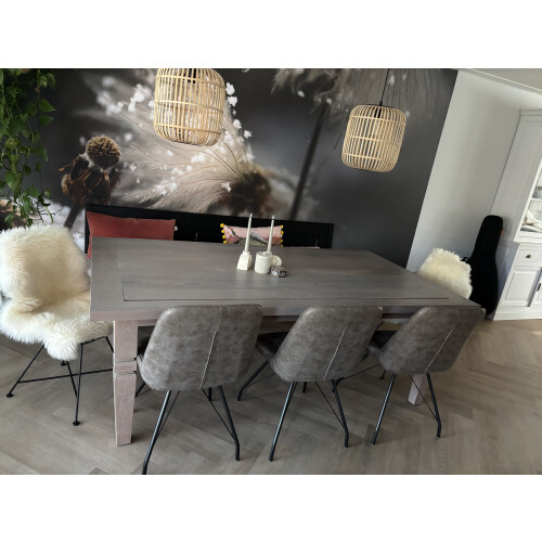Teak houten eettafel afbeelding 2