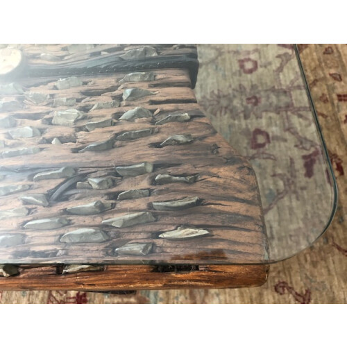 Unieke salontafel, olijfhout, handgemaakt afbeelding 2