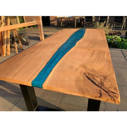 Luxe epoxy tafel, uniek design! 200 X 90 cm 8 personen eettafel afbeelding