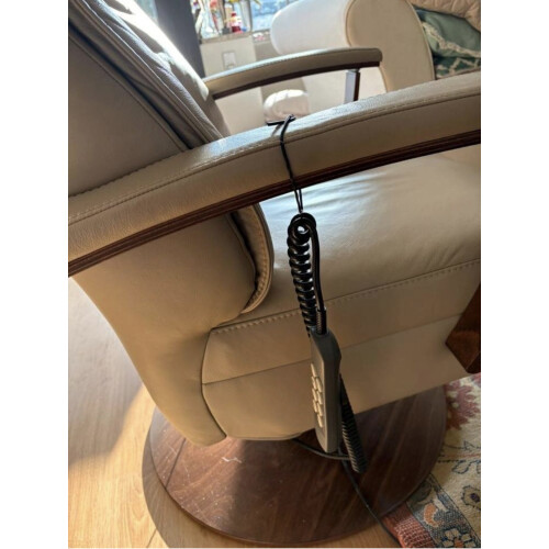 Prominent Beige/ taupe lederen sta-op stoel afbeelding 3