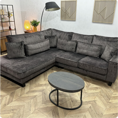 Mooie velvet hoekbank tekoop afbeelding