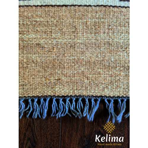 Handgemaakt Kelim vloerkleed 70 cm x 140 cm - Naturel Wol tapijt Kilim Uit Egypte - Handgeweven Loper tapijt - Woonkamer tapijt afbeelding 2