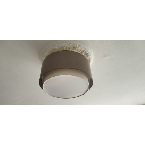 set van 2 lampen plafondlamp en hanglamp taupe zgan afbeelding 2