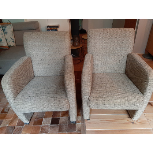Eetkamerstoelen fauteuils tweed/bruin Groningen afbeelding