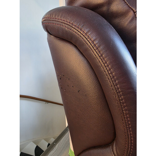1x33 + 2x1 Leren bank en fauteuil (barcalounger/bioscoopstoel) afbeelding 3