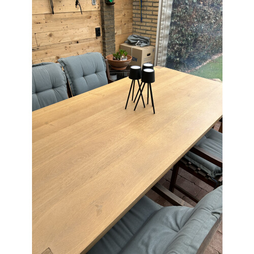 Licht eiken eettafel afbeelding 2