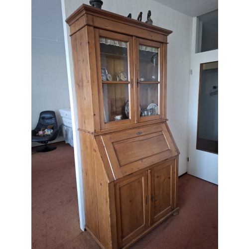 Antieke kast secretaire, vitrinekast afbeelding