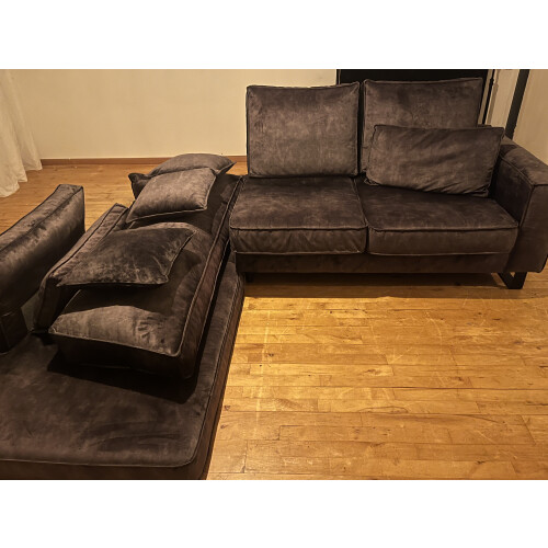 Mooie velvet hoekbank tekoop afbeelding