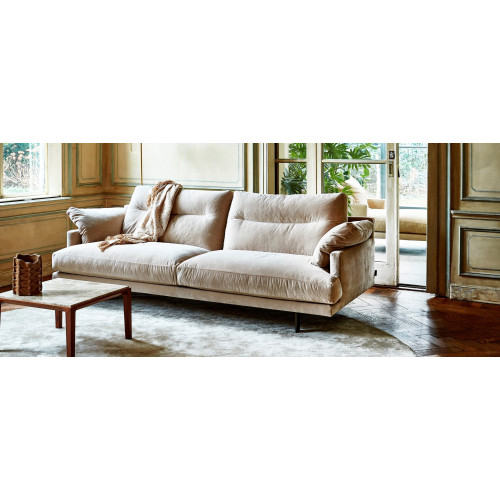 Bank George Linteloo 2,5 zitter Creme-Wit Bouclé structuur afbeelding