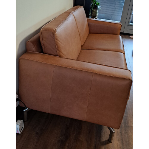 2.5 zits Cognac leren bank Montel afbeelding 2