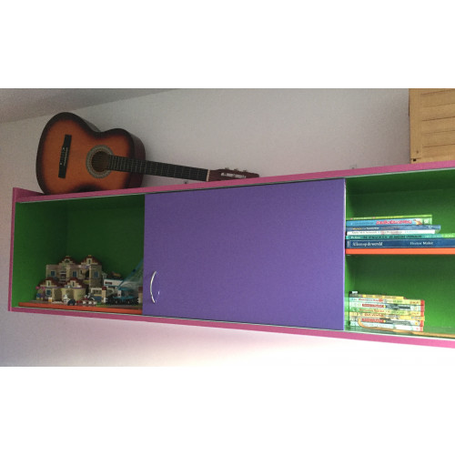 Kleurige Kinderkamer meubels Meisje: Bed, Kledingkast, Wandkast afbeelding 2