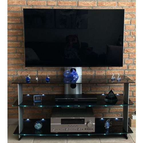 TV-meubel van pianozwart glas afbeelding 2