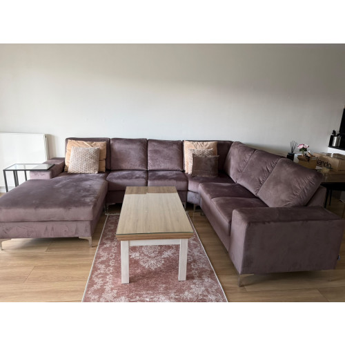 U-Bank met Chaise Longue | Bruin Monolith 15 | Chrome Poten afbeelding 2