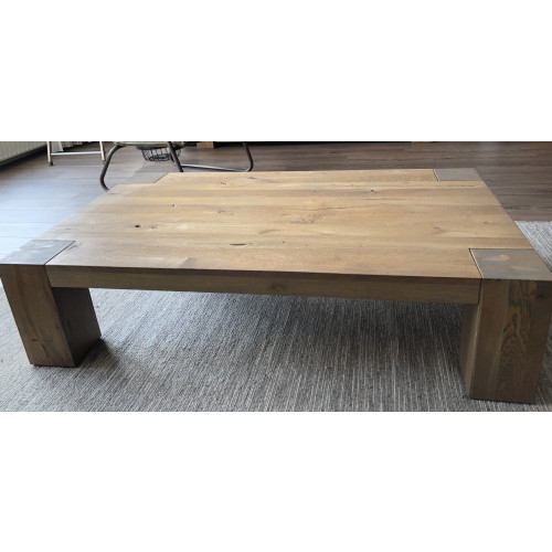 Prachtige eiken salontafel afbeelding 3