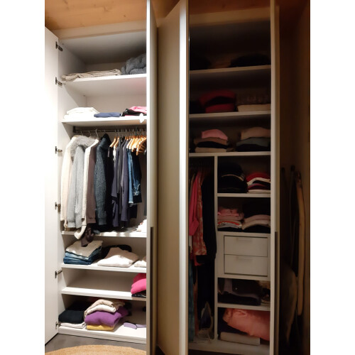 Luxe hoge (280 cm) kledingkast Cinquanta 3 offwhite afbeelding 2