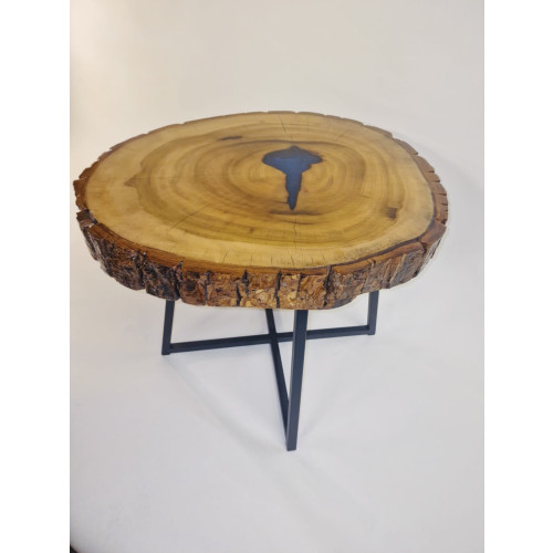 Epoxy Rivier tafel| Tulpenhout| Set bijzettafel afbeelding 3