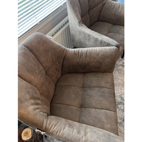 Set van twee mooie luxe suède stoelen - De Bommel Meubelen afbeelding 2