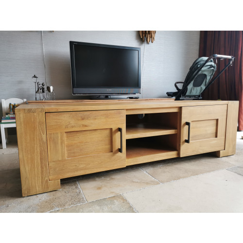 TV meubel van teakhout afbeelding