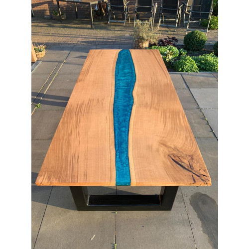 Luxe epoxy tafel, uniek design! 200 X 90 cm 8 personen eettafel afbeelding 2