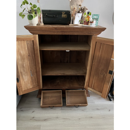 Teak houten (computer)kast afbeelding 2