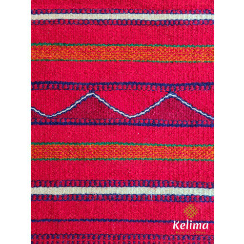 Handgemaakt Kelim vloerkleed 60 cm x 80 cm - Bedouin Wol tapijt Kilim Uit Egypte - Handgeweven Loper tapijt - Keukenmat - Tafelkleed afbeelding 2