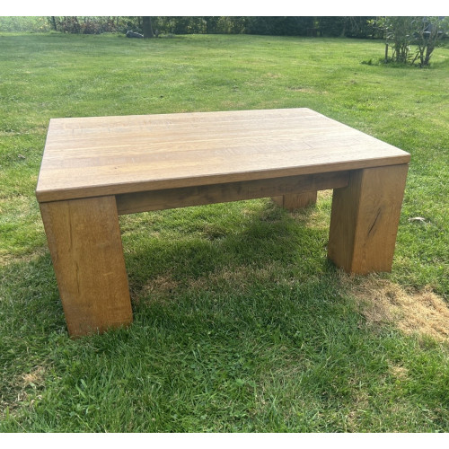 Massief eikenhouten salontafel afbeelding