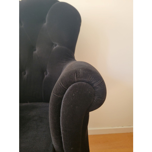 Oorfauteuil zwart velvet/velours afbeelding 2