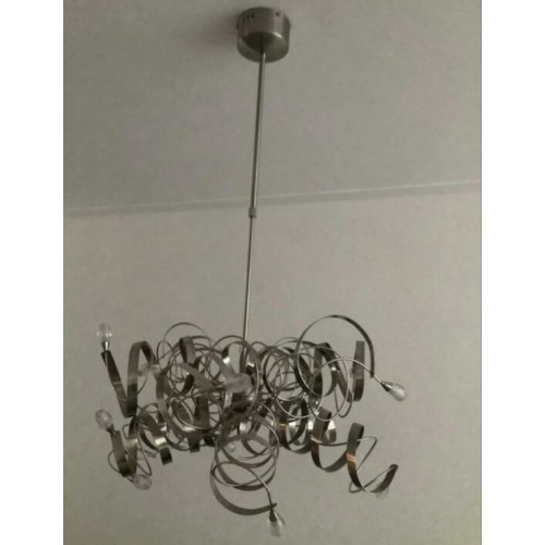 Hanglamp met krullen - roestvrij staal afbeelding 2