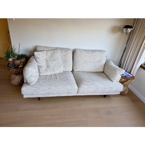 Bank George Linteloo 2,5 zitter Creme-Wit Bouclé structuur afbeelding 2