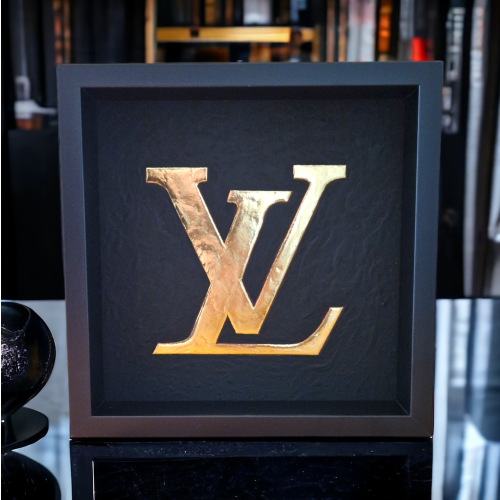 Louis Vuitton logo verguld 23ct goud in lijst afbeelding