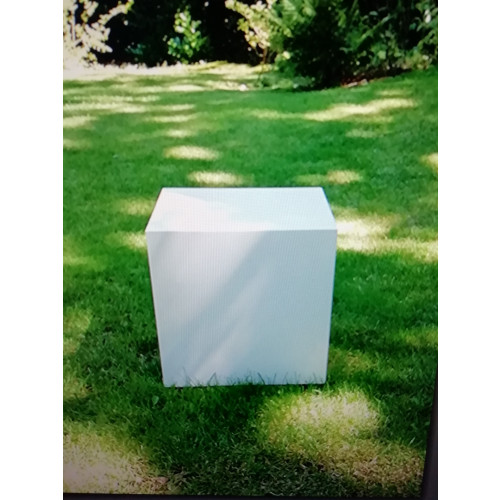 vierkant hoog glas wit dichte Zuil 40x40x40 kruk kubus blok afbeelding