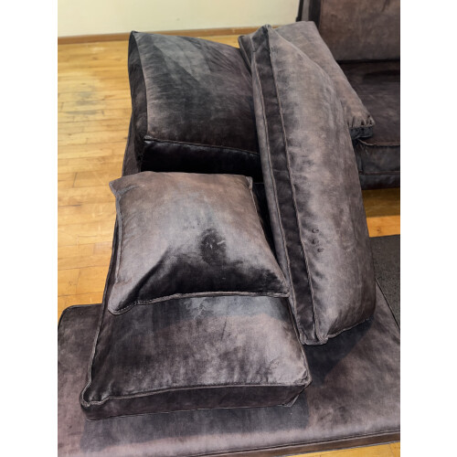 Mooie velvet hoekbank tekoop afbeelding 2