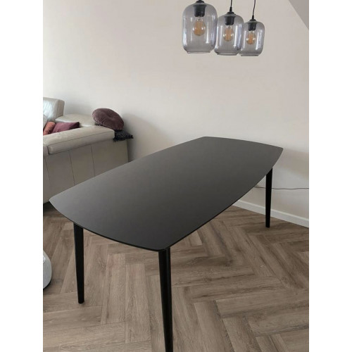 Zwarte houten tafel eettafel tafel 180x90 afbeelding