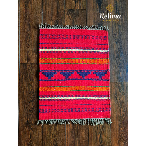 Handgemaakt Kelim vloerkleed 60 cm x 80 cm - Bedouin Wol tapijt Kilim Uit Egypte - Handgeweven Loper tapijt - Keukenmat - Tafelkleed afbeelding