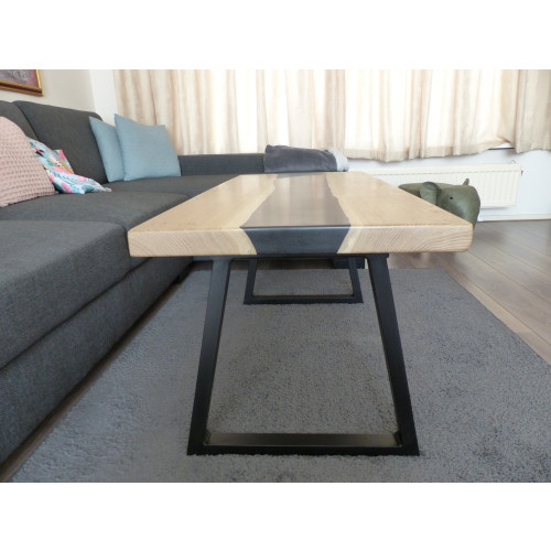 Epoxy rivier salontafel te koop afbeelding 2