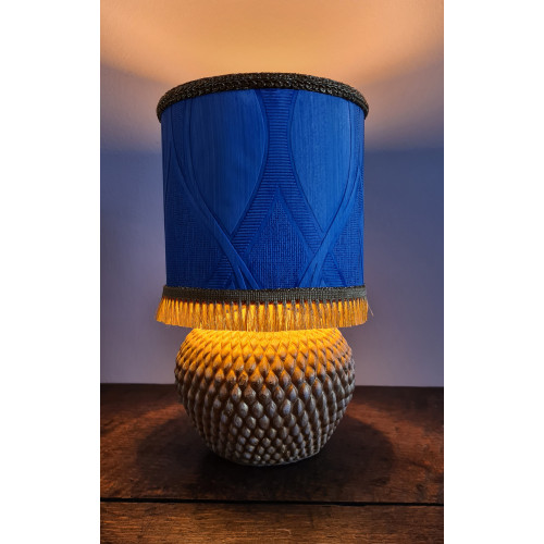 Stenen tafellampje blauw en goudkleur afbeelding 2
