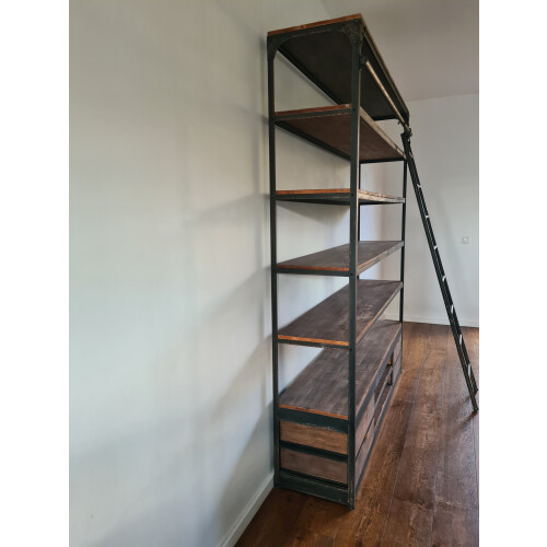 Rootsmann boekenkast Industrieel mangohout Ladder Big zwart afbeelding 2