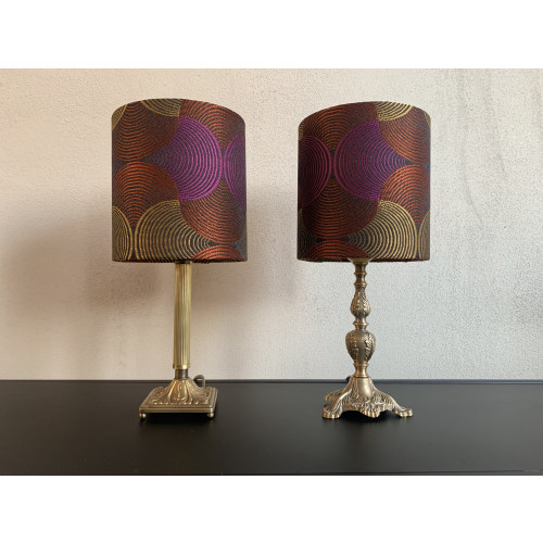 Set van twee vintage messing tafellampen afbeelding
