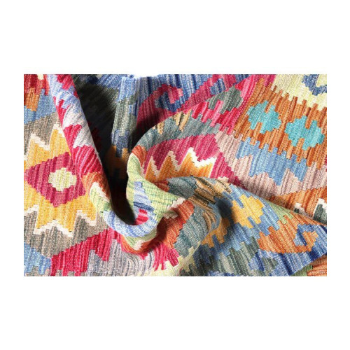 296x78 cm Handgeweven Kelim Loper Wol Vloerkleed Tapijt afbeelding 2