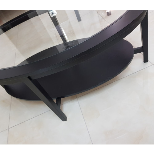 Ovale zwarte salontafel afbeelding 3