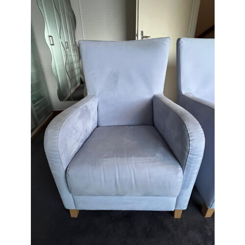 2 fauteuils lichtblauw afbeelding 2