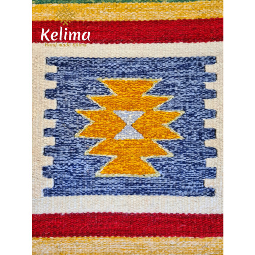 Handgemaakt Kelim vloerkleed 60 cm x 80 cm - Klassieke Wol tapijt Kilim Uit Egypte - Handgeweven Loper tapijt - Keukenmat - Tafelkleed afbeelding 2