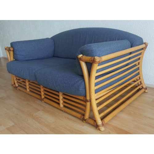 Vintage bamboe/rotan bankstel afbeelding 2