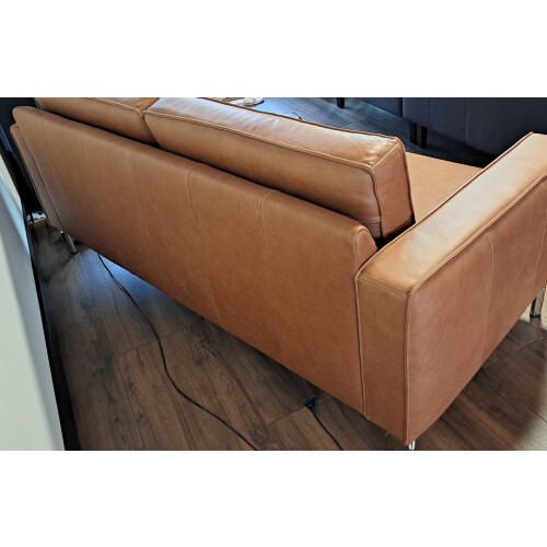 2.5 zits Cognac leren bank Montel afbeelding 3