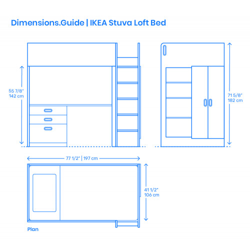 IKEA STUVA Loft Bed (Blue) afbeelding 2
